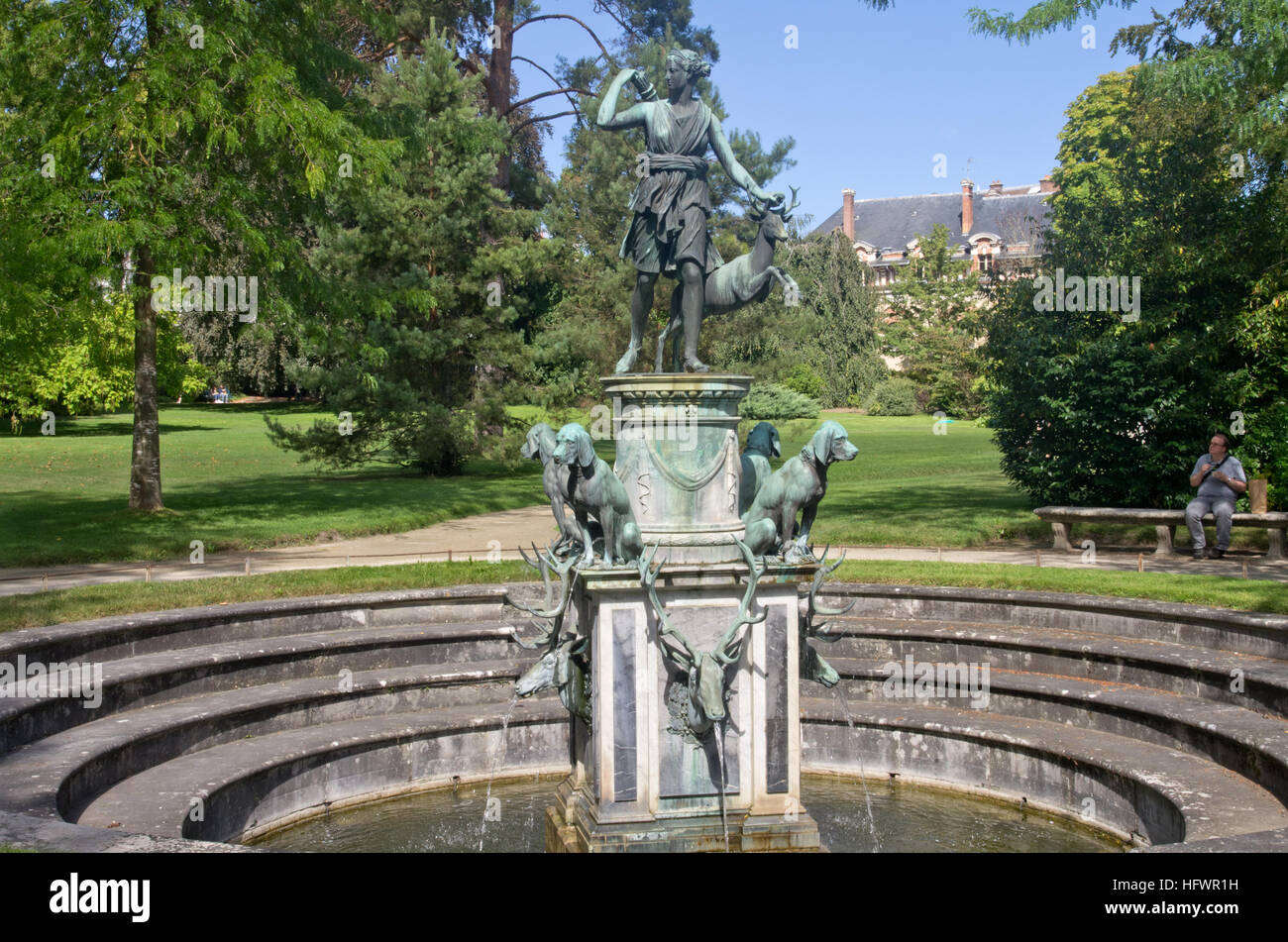 Palazzo Fontainebleau, Jardin de Diane Foto Stock