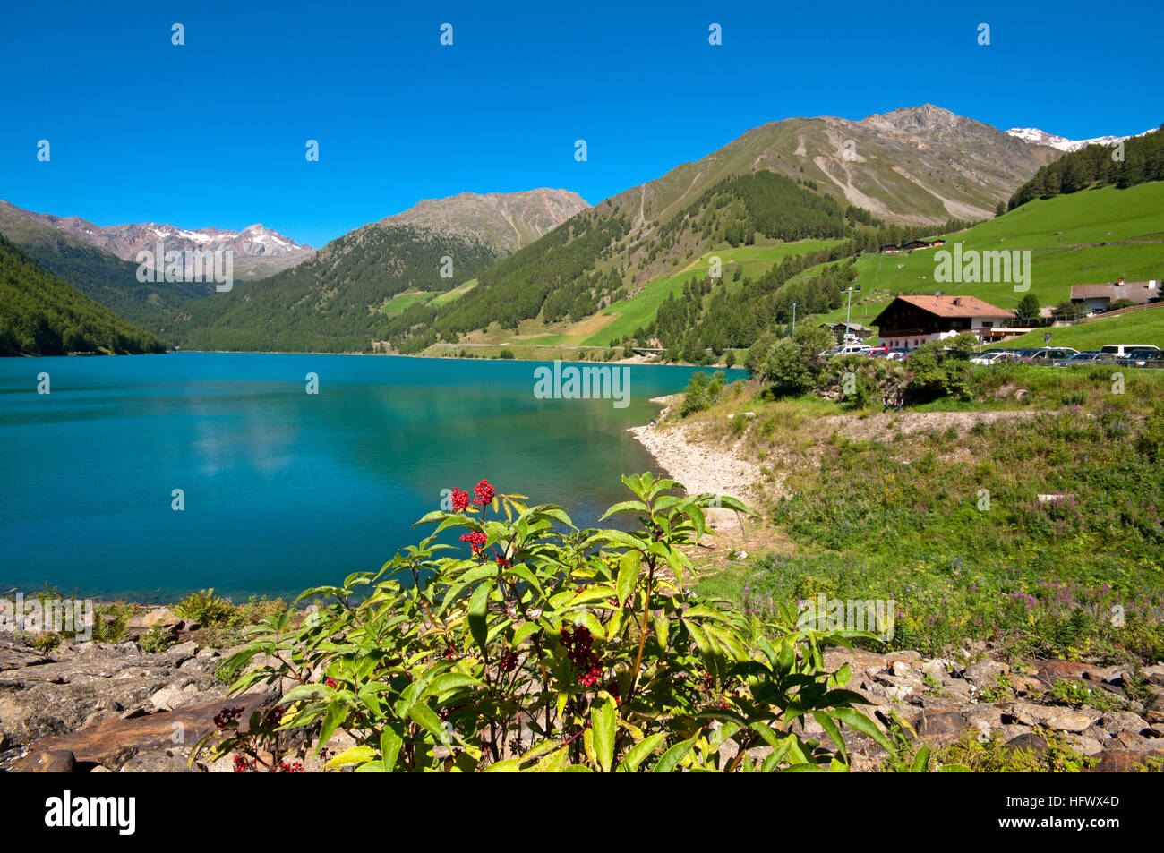 Lago di Vernago (Vernago), Val Senales (Val Senales), Trentino Alto Adige, Italia Foto Stock