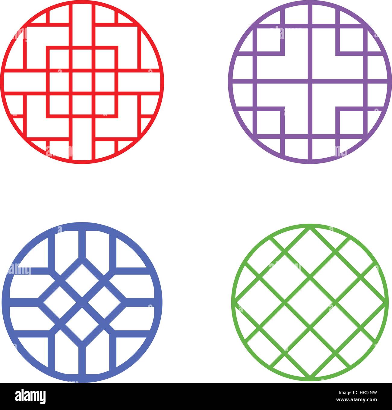 Round moderno modello coreano sul telaio di una finestra di progettazione del vettore Illustrazione Vettoriale Round moderno modello coreano sul telaio di una finestra di progettazione del vettore Illustrazione Vettoriale