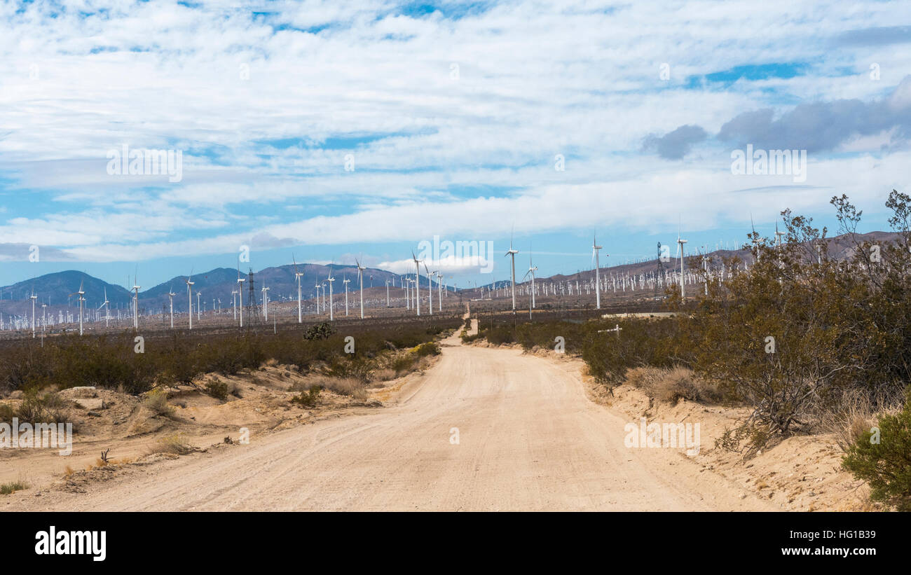 I generatori eolici, in un deserto di Mojave, California, Stati Uniti d'America Foto Stock