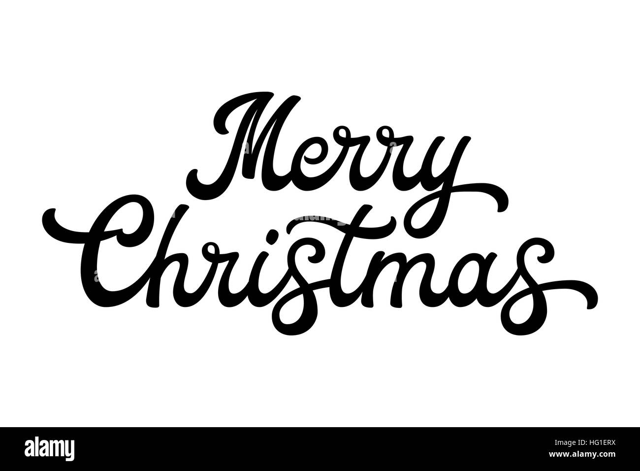 Buon Natale scritta a spazzola. Lettere nere isolati su sfondo bianco.  Decorazione di Natale per i biglietti di auguri di design. Font  illustrazione vettoriale Immagine e Vettoriale - Alamy