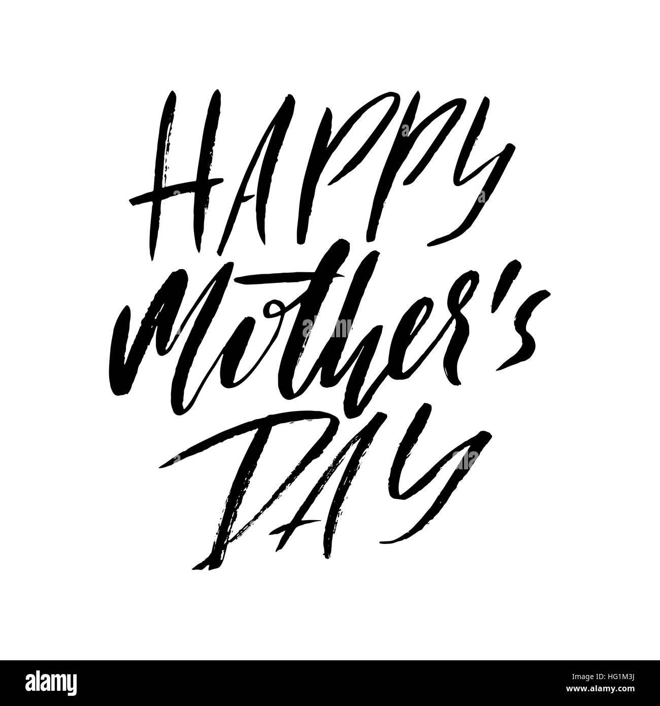 Felice Festa della Mamma biglietto di auguri. La calligrafia nero iscrizione. Illustrazione Vettoriale