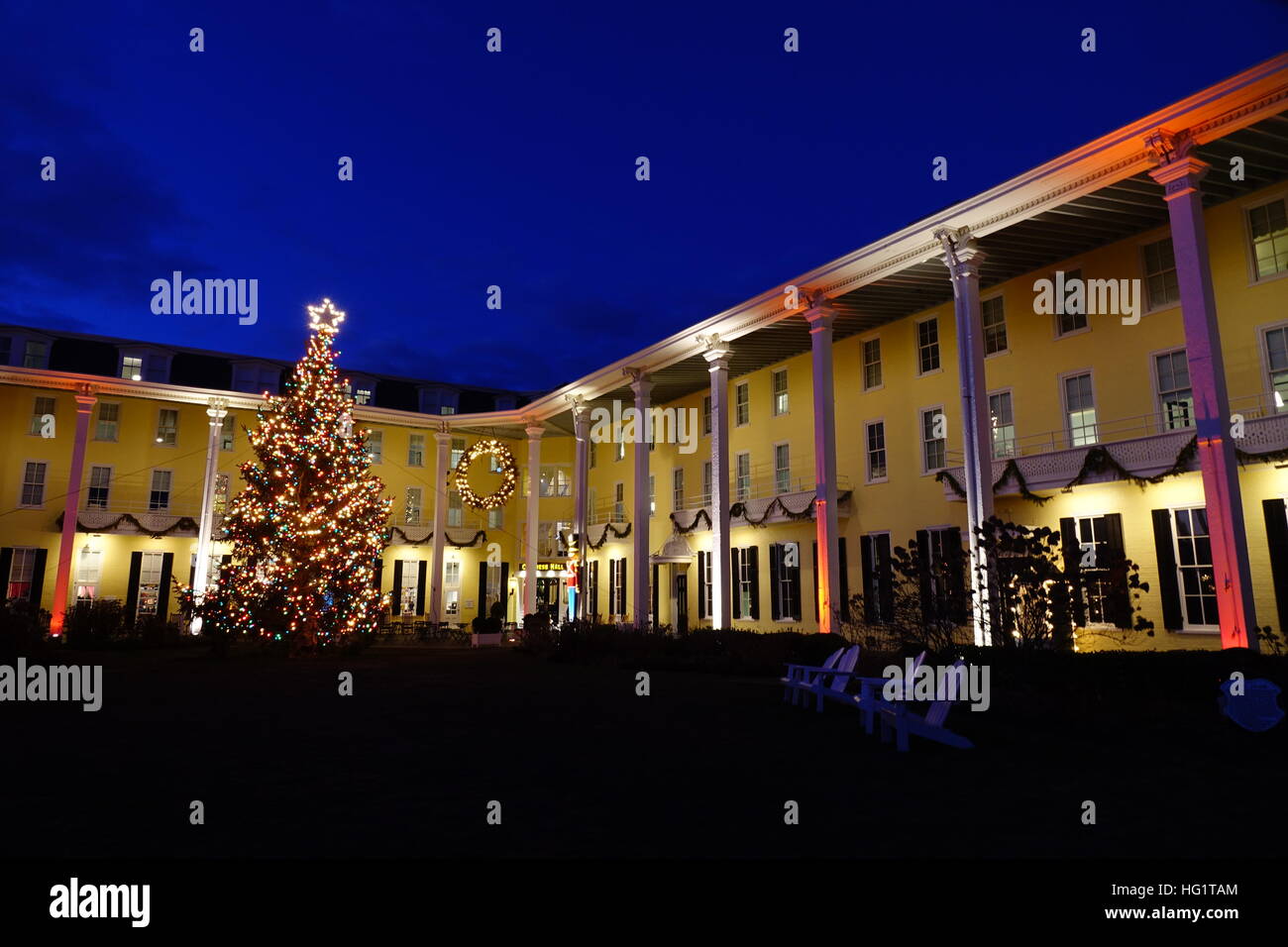 Stati Uniti d'America New Jersey NJ Cape May Natale al Congress Hall Hotel decorato per le vacanze Foto Stock