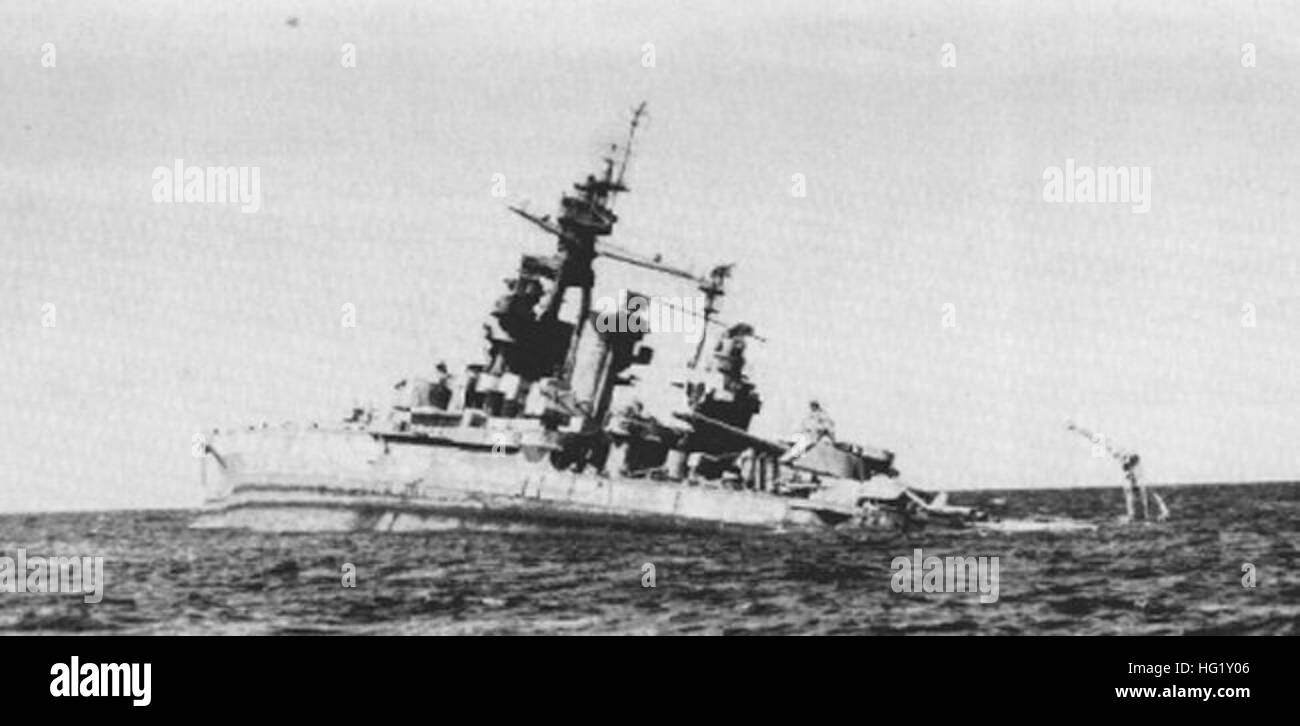 USS Pennsylvania (BB-38) naufragio off Kwajalein02 1948 Foto Stock