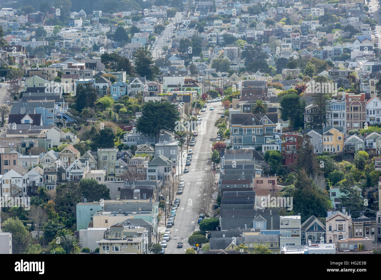 Le aree residenziali di San Francisco, California, Stati Uniti d'America. Foto Stock