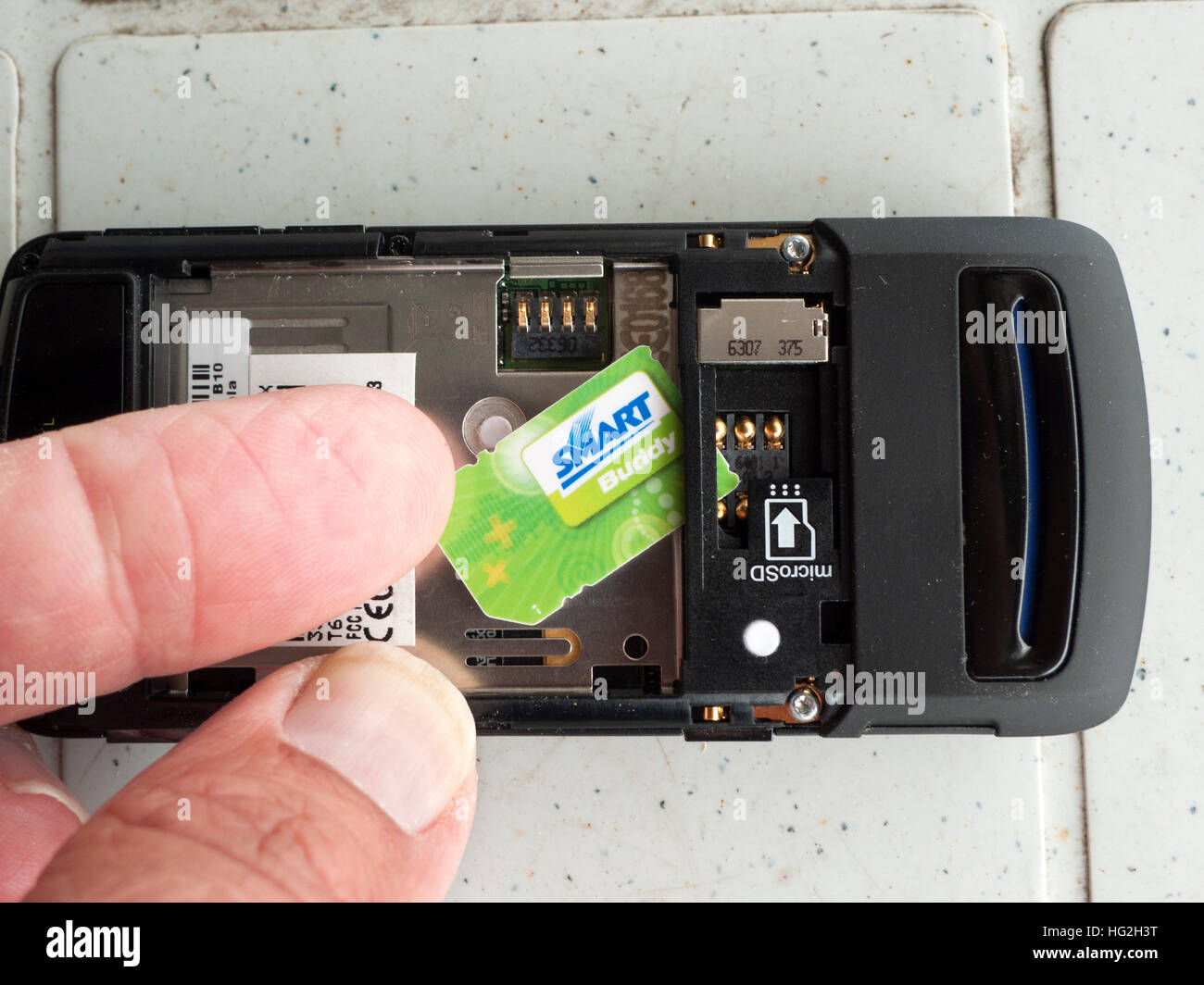 Mobile phone SIM card Filippine Foto Stock