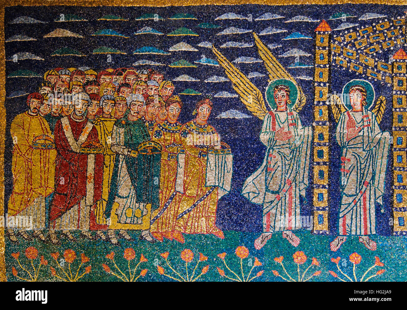 ROMA - 6 GENNAIO 2016. Mosaici dell'abside della chiesa di Santa Prassede. Basilica Di San Praxedes.Roma, Italia Foto Stock