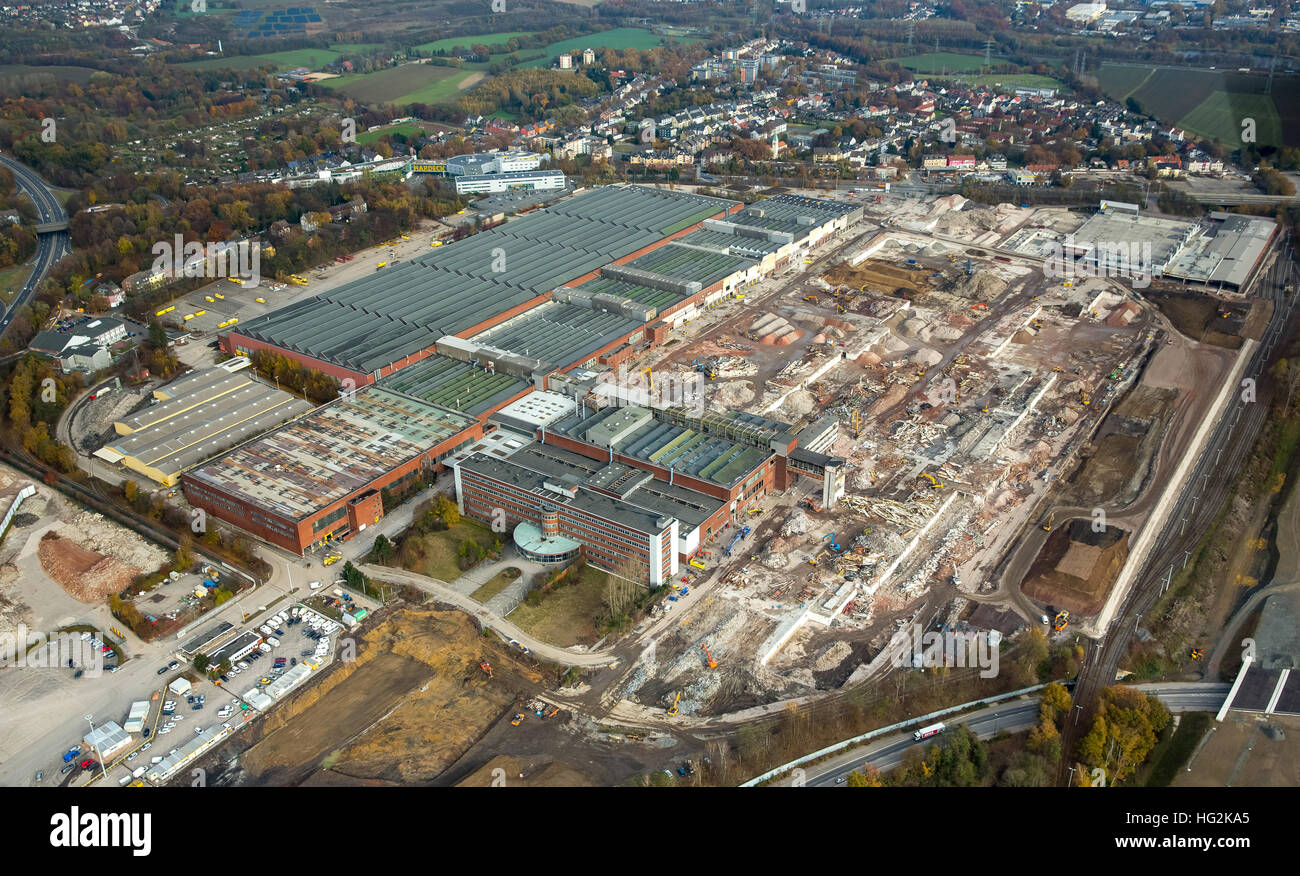 Vista aerea, demolizione Opel impianto 1, amministrazione edificio, ex fabbrica di automobili, General Motors, automotive, Bochum Foto Stock