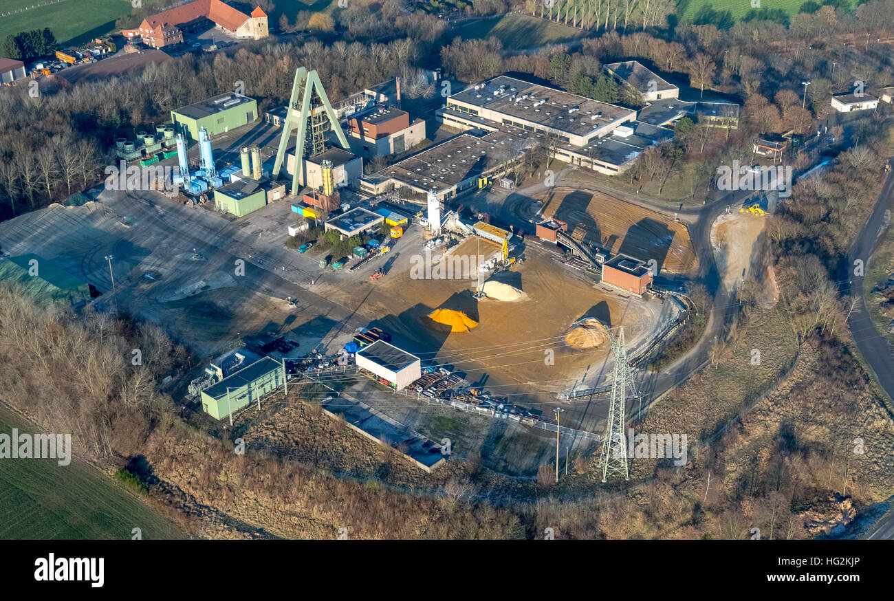 Vista aerea, ex pit miniera Auguste Victoria Bay 8, Haltern am See, Münsterland, Ruhr aeria, Renania settentrionale-Vestfalia Foto Stock