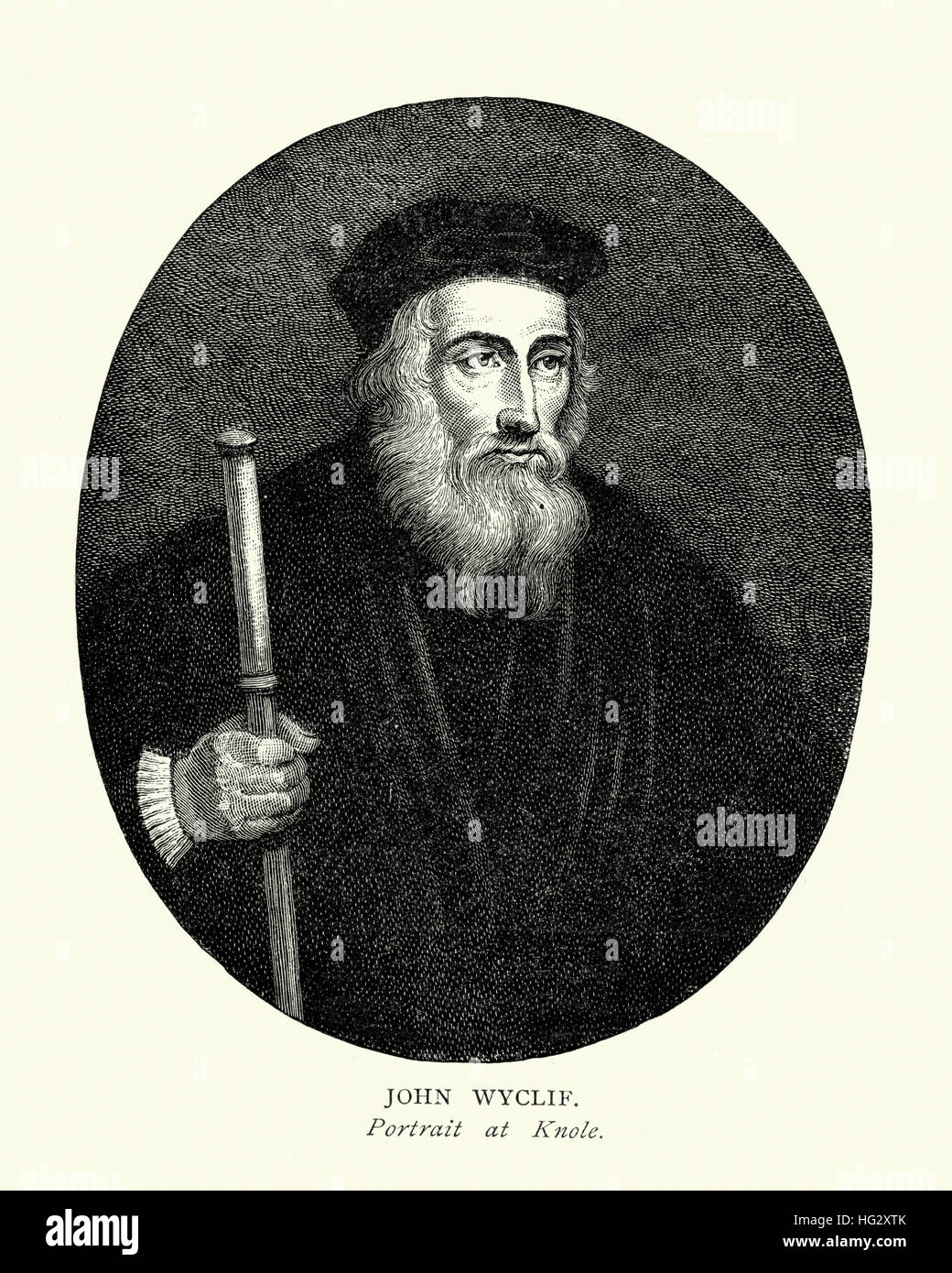 Ritratto di John Wycliffe un inglese un filosofo scolastico Foto Stock
