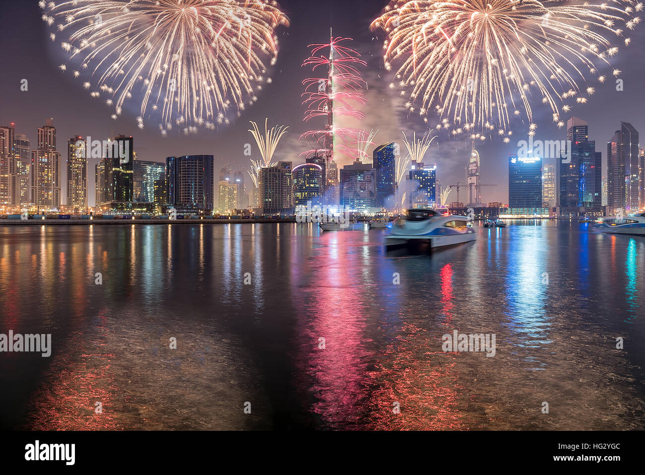 Festa di Capodanno a Dubai Foto Stock
