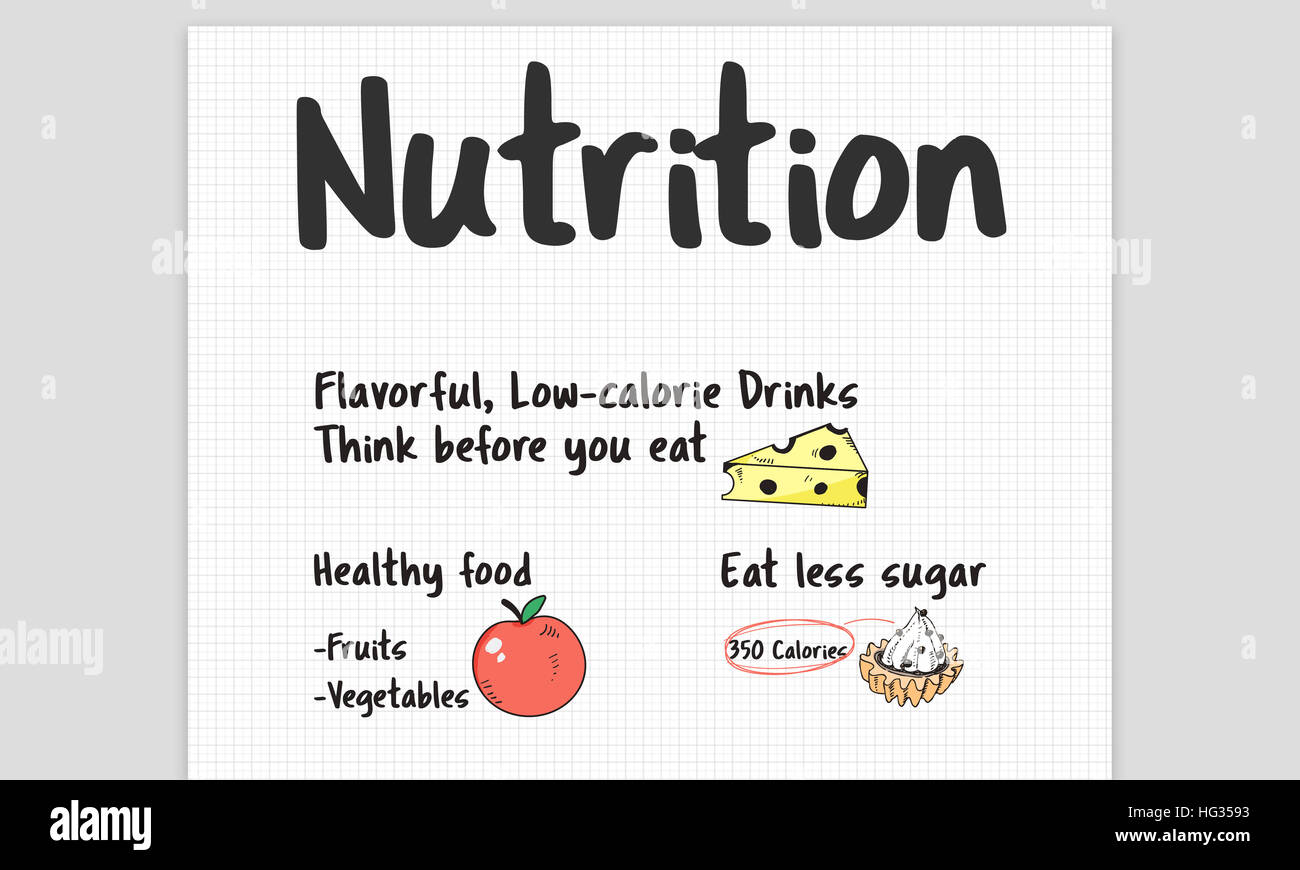 Una dieta salutare lista delle cose da fare di Notes Concept Foto Stock