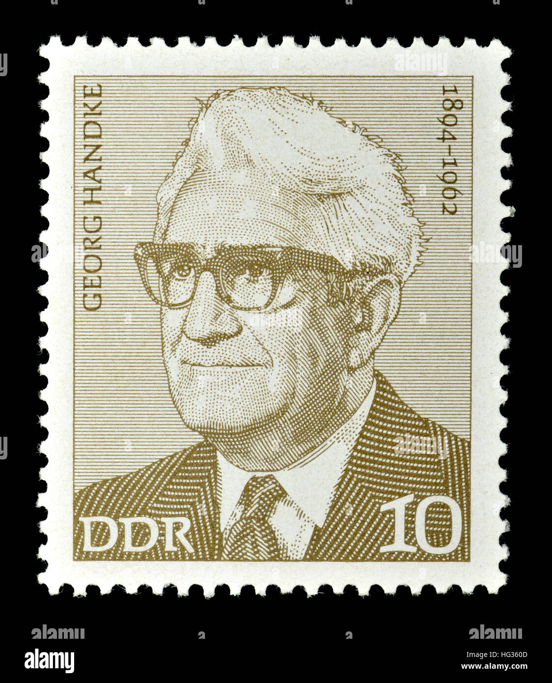 Tedesco orientale francobollo (1974) : Georg Ulrich Handke (1894 - 1962) Tedesco comunista (KPD/SED) Foto Stock