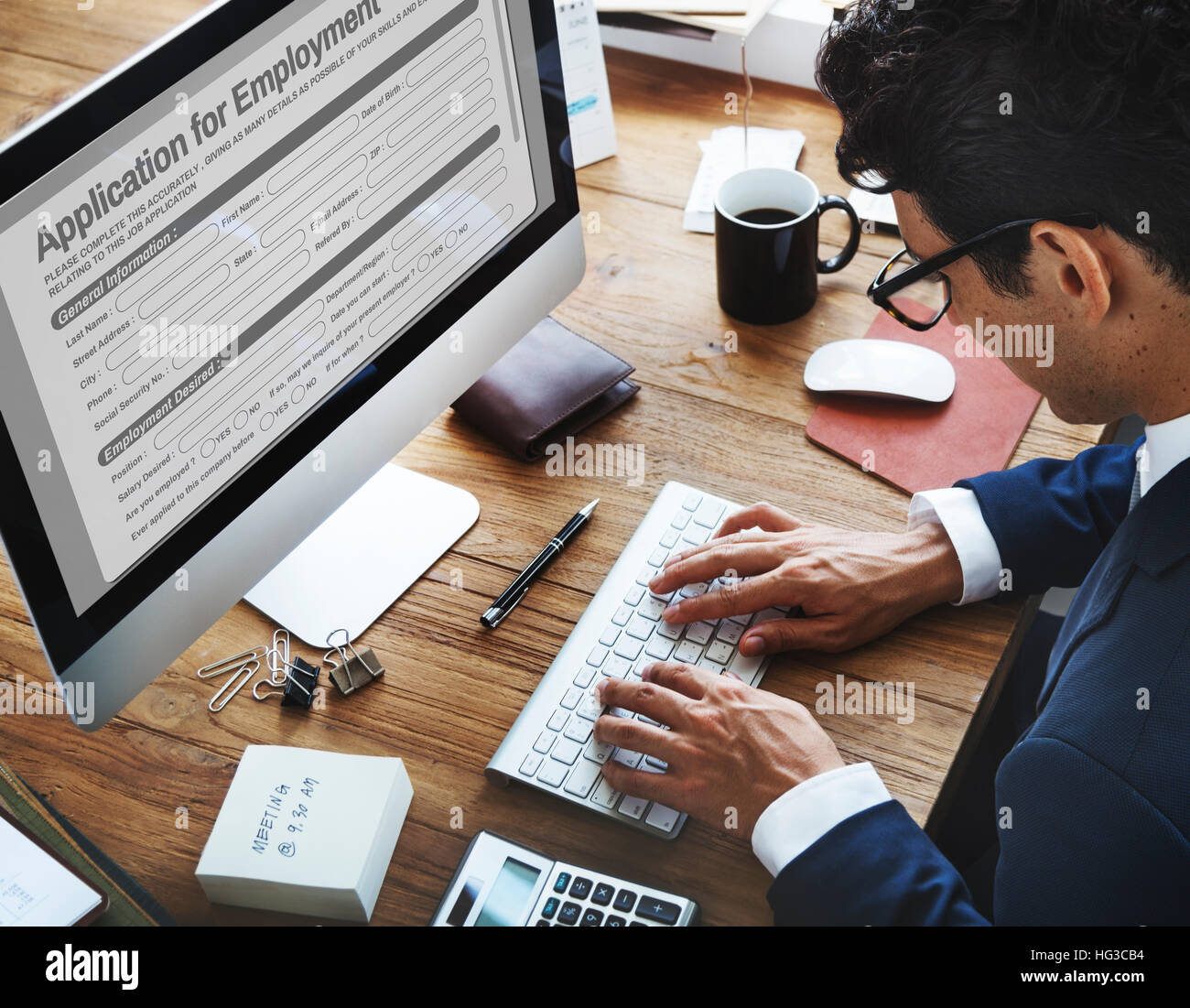 Formulario di domanda di documento il concetto di riempimento Foto Stock
