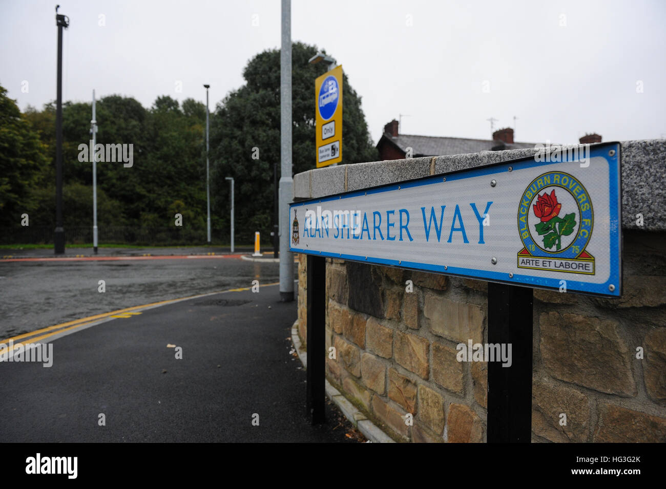 Alan Shearer modo a Blackburn Foto Stock