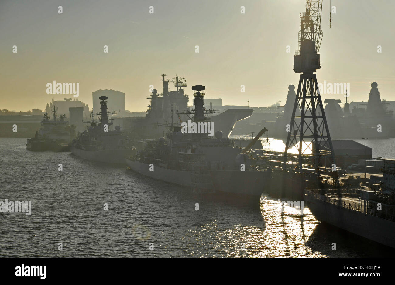 Royal Naval Dockyard a Portsmouth Regno Unito Foto Stock