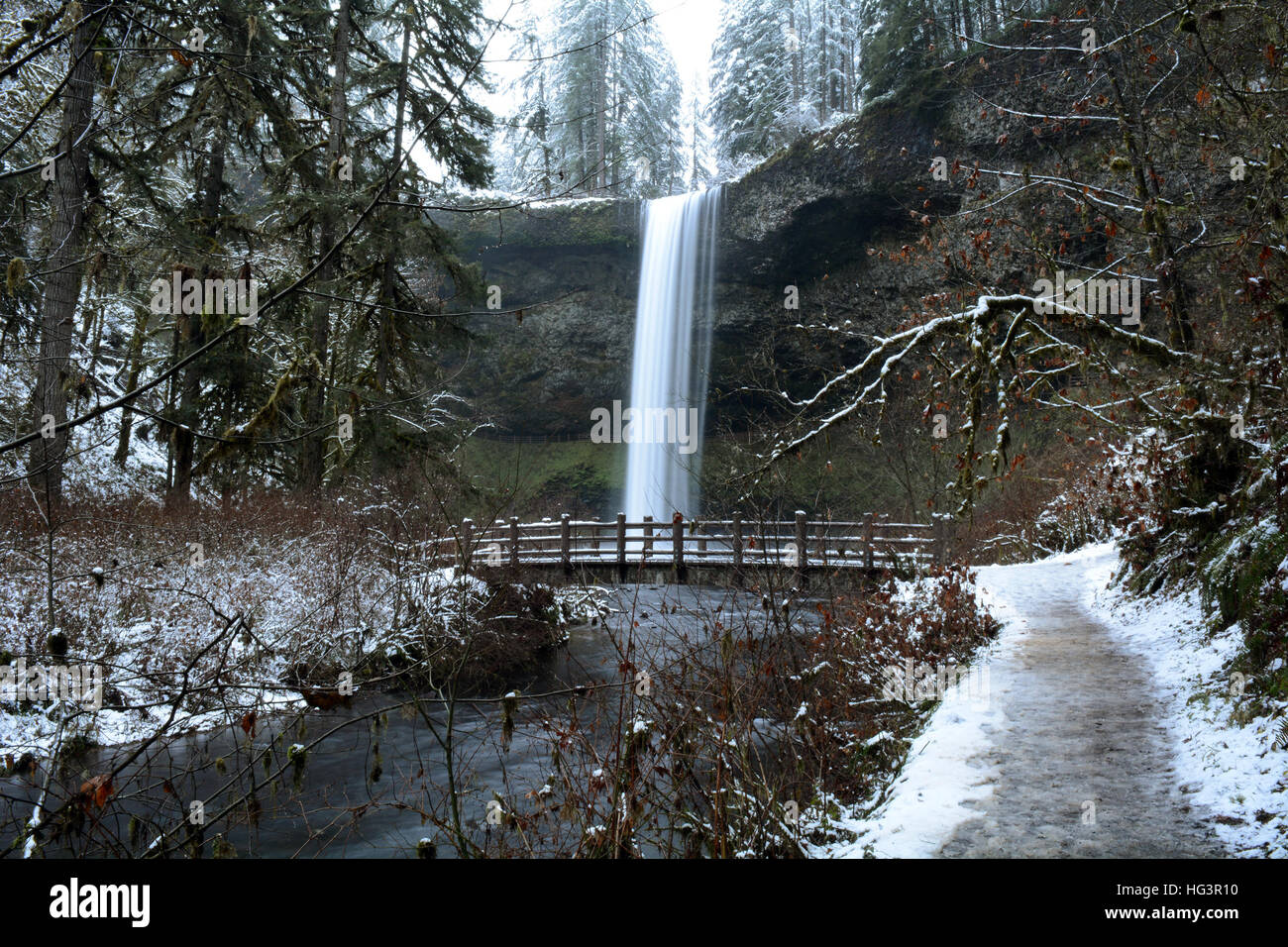 Argento cade dal piede inferiore percorso, Oregon Foto Stock