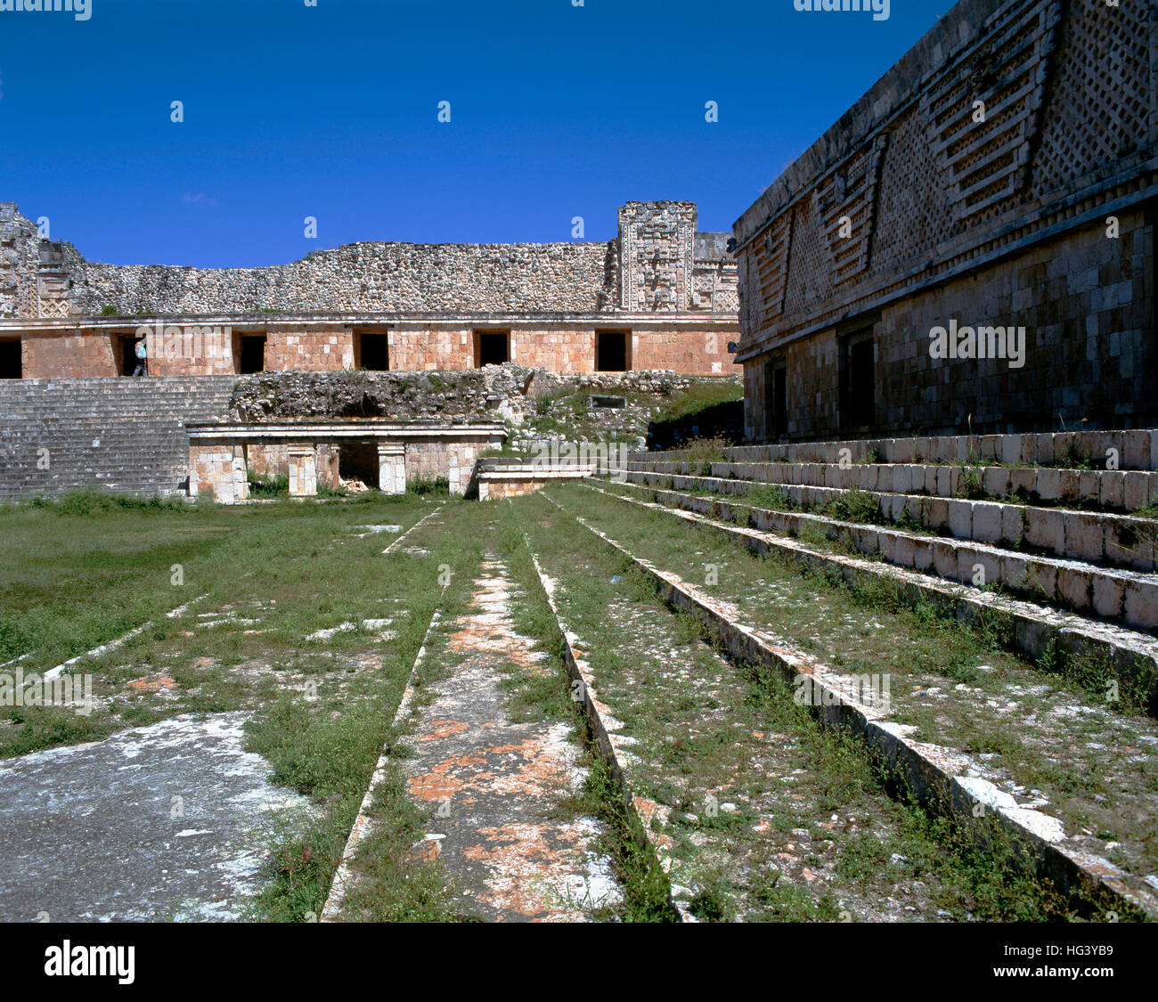 L'antico sito maya di Uxmal, uno dei più importanti reperti archeologici del periodo classico, risalente al Foto Stock