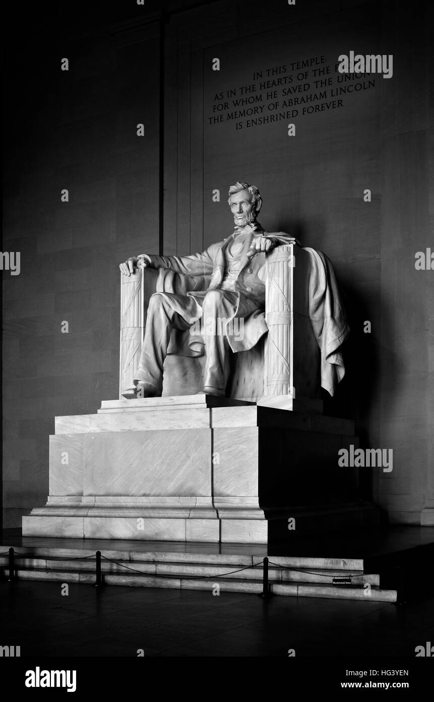 Abramo Lincoln Memorial a Washington DC Foto Stock