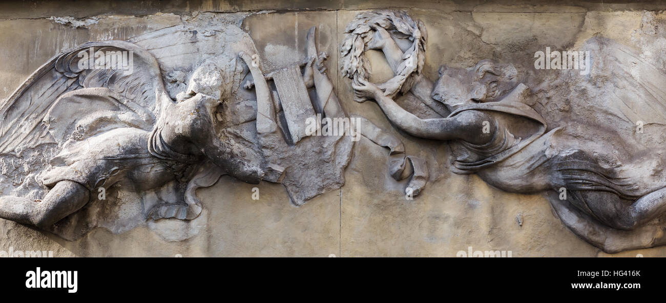 Immagine di un rilievo storico a Firenze, Italia Foto Stock