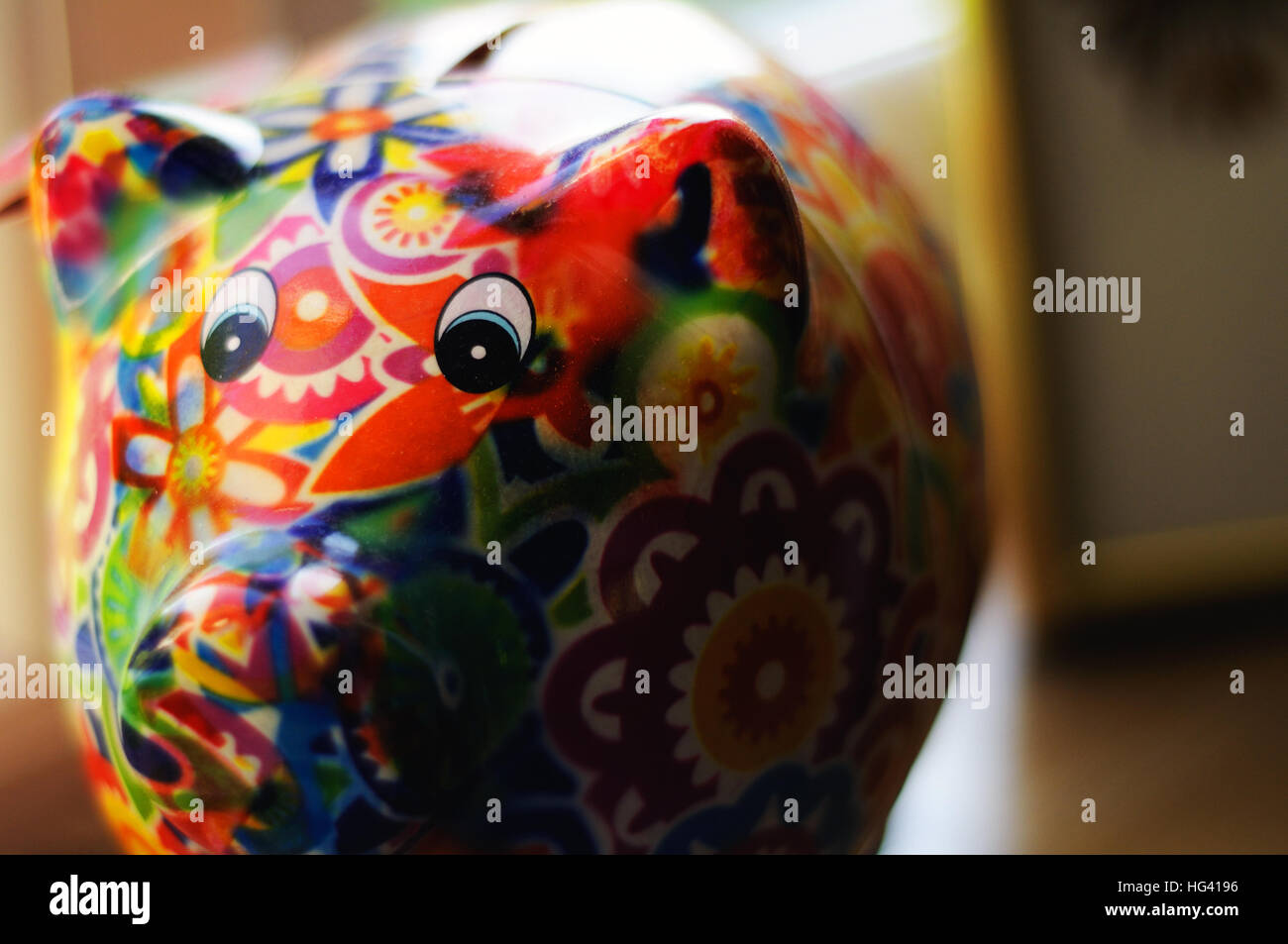 Maiale decorativi scatola di denaro Foto Stock