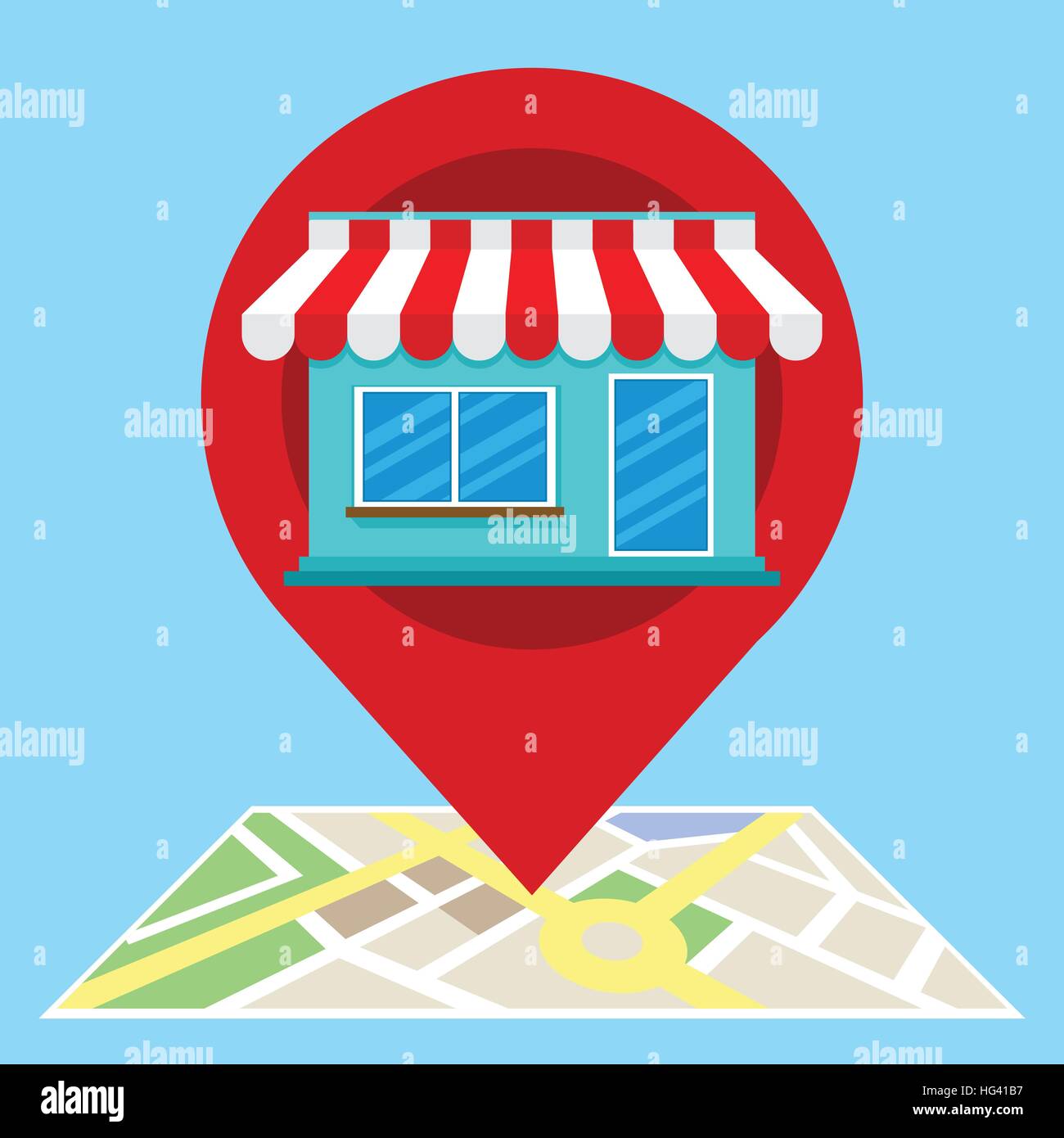 Local search marketing ecommerce Illustrazione Vettoriale