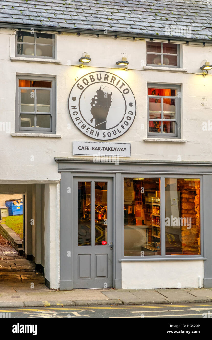 Goburrito Northern Soul Food Cafe e Bar in Lancaster Foto Stock