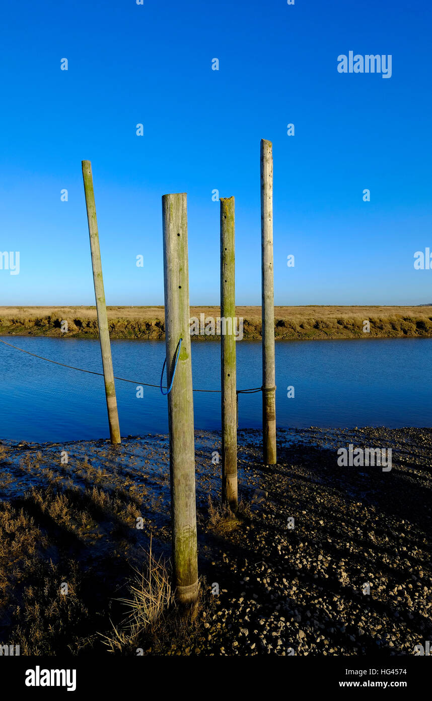 Morston quay, North Norfolk, Inghilterra Foto Stock