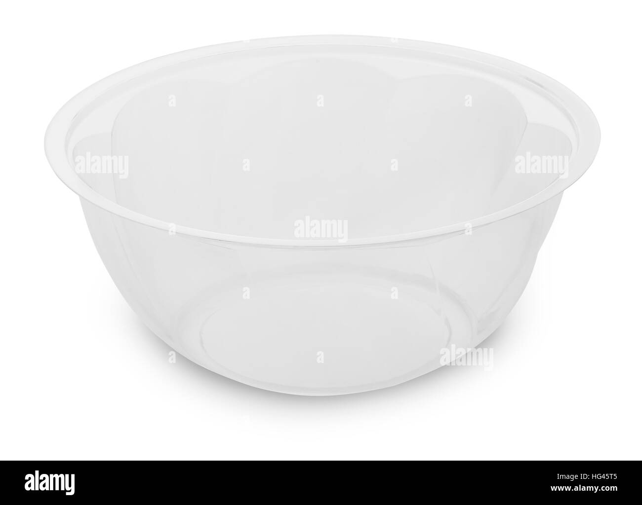 Vuoto monouso in plastica trasparente contenitore isolato su sfondo bianco con tracciato di ritaglio Foto Stock