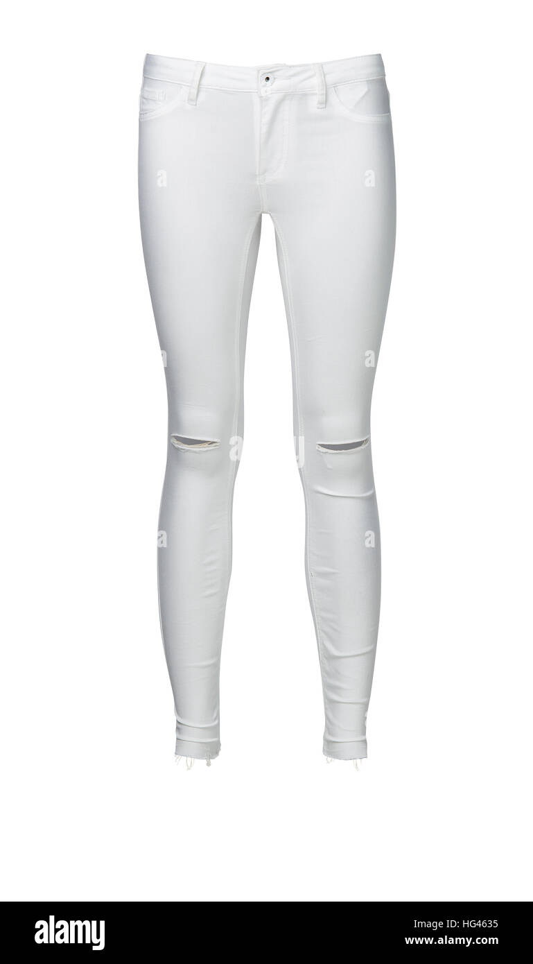 Pantalone Donna isolato su sfondo bianco con tracciato di ritaglio Foto Stock