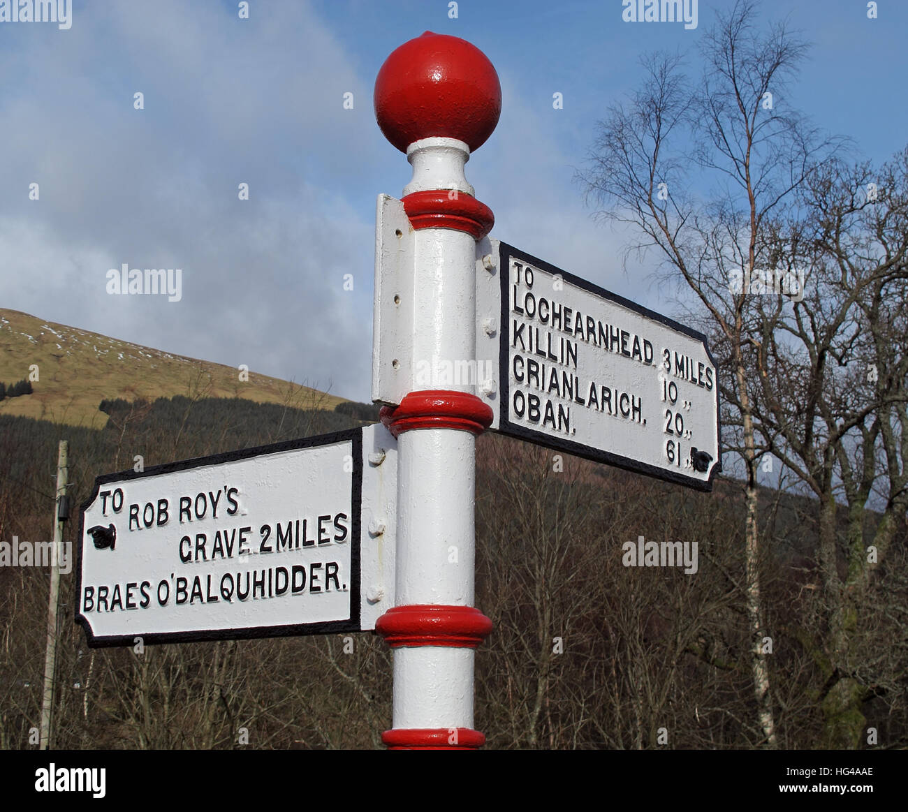 Segno di Rob Roys grave, Balquhidder - Robert "" Rob Roy MacGregor Foto Stock