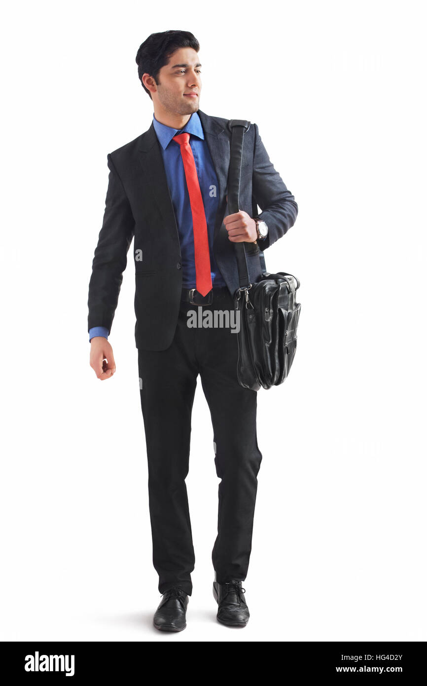 Giovane imprenditore valigetta di contenimento Foto Stock