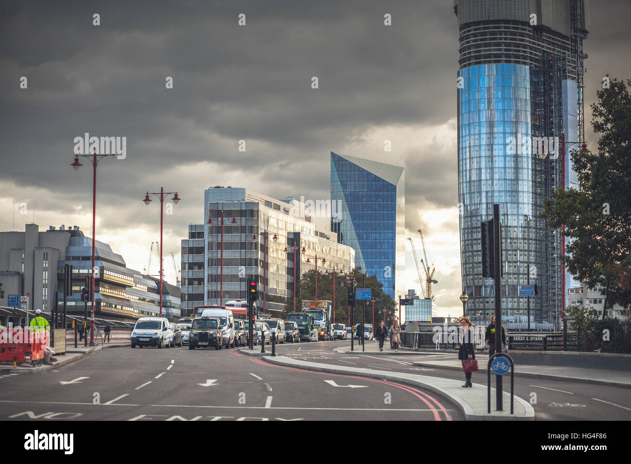 Paesaggio urbano in vista del Blackfriars bridge Foto Stock