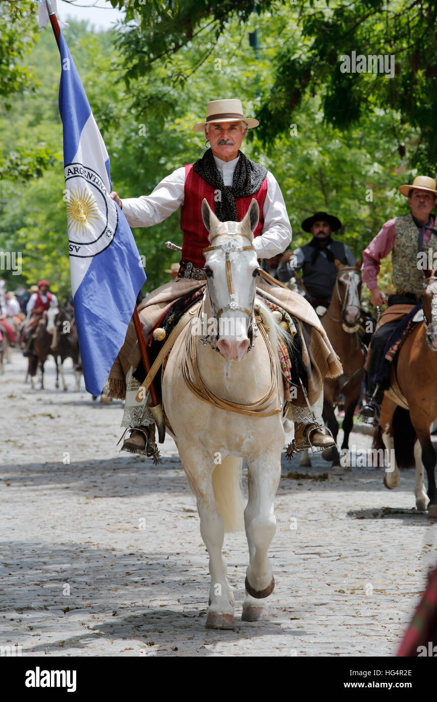 Gaucho parata del giorno della tradizione, San Antonio de Areco, La Pampa Argentina, Sud America Foto Stock