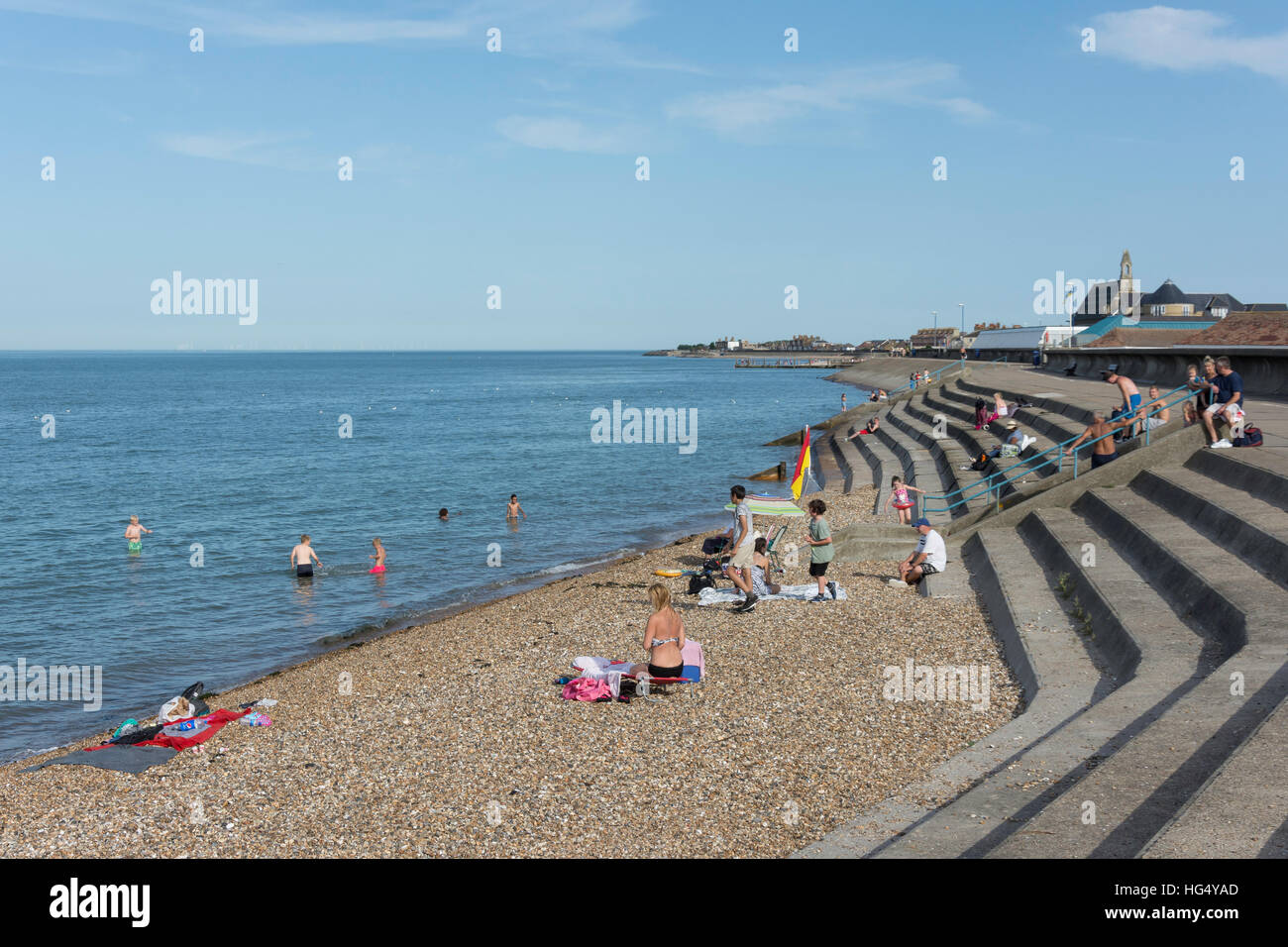 Sheerness Beach, Sheerness, Isle of Sheppey, Kent, England, Regno Unito Foto Stock