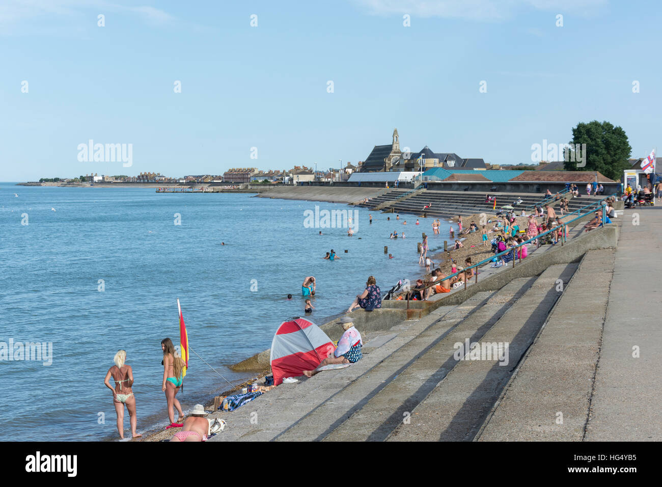 Sheerness Beach, Sheerness, Isle of Sheppey, Kent, England, Regno Unito Foto Stock