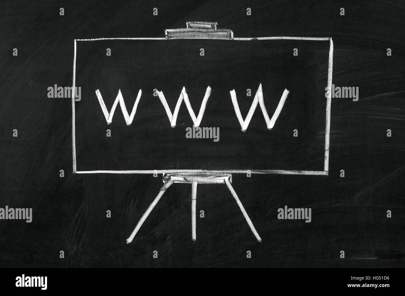 World wide web writed sulla lavagna con Chalk Foto Stock