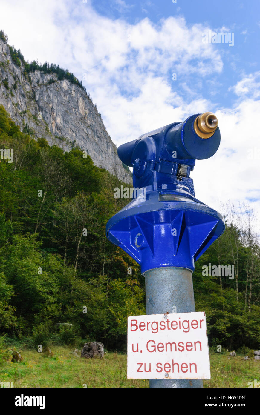 Nationalpark Berchtesgaden: gettoniera telescopio, Alta Baviera, Baviera, Baviera, Baviera, Germania Foto Stock