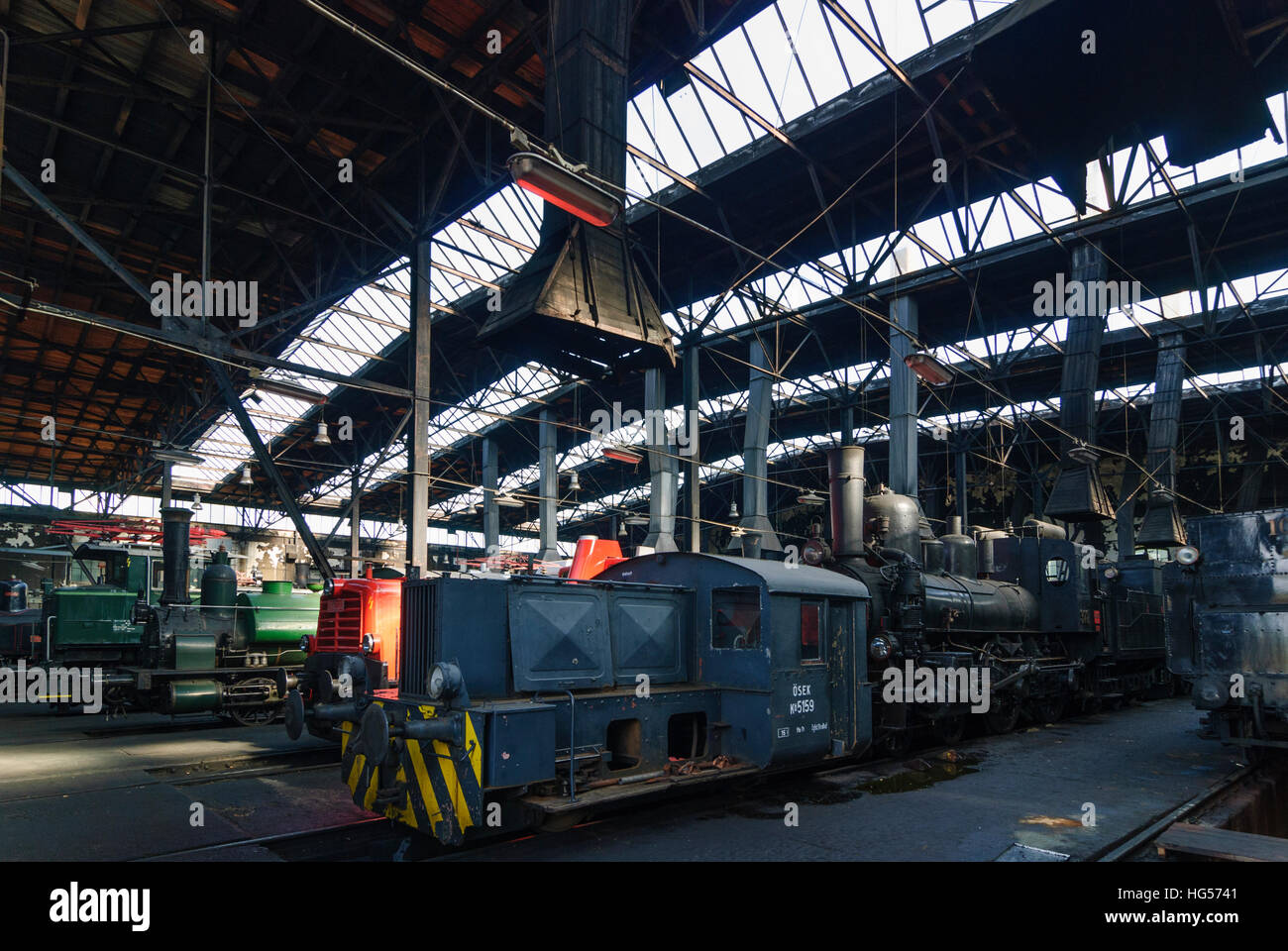 Strasshof an der Nordbahn: Museo ferroviario "Il riscaldamento della casa',, Donau Niederösterreich, Austria Inferiore, Austria Foto Stock