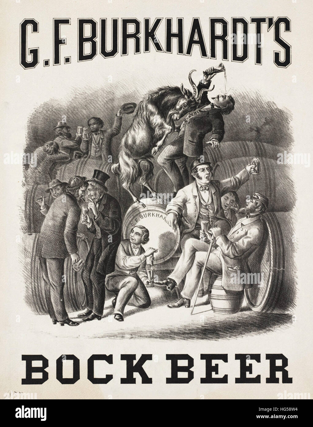 Birreria di Boston Posters - G. F. Burkhardt's bock birra Foto Stock