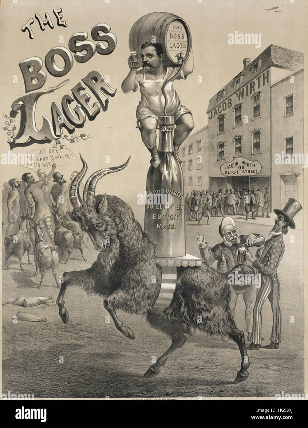 Birreria di Boston Posters - Il Boss lager Foto Stock