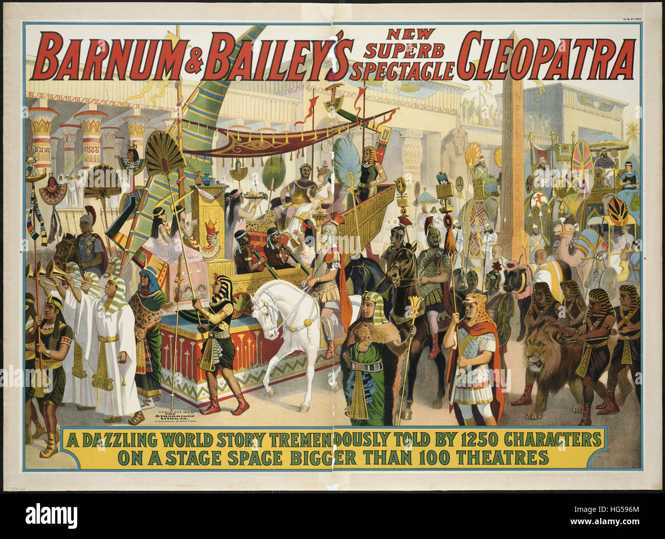 Poster di circo - Barnum & Bailey's nuovo spettacolo superbo Cleopatra   uno scintillante mondo enormemente la storia raccontata da 1250 caratteri su un palco di spazio più grande di 100 teatri Foto Stock