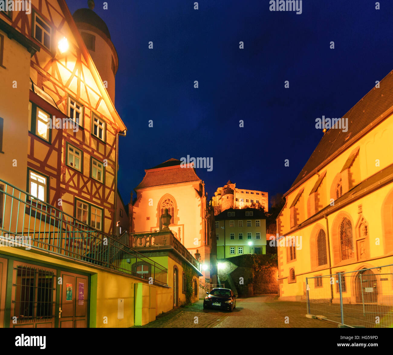 Wertheim: cappella Kilianskapelle, castello Wertheim, Taubertal, Baden-Württemberg, Germania Foto Stock