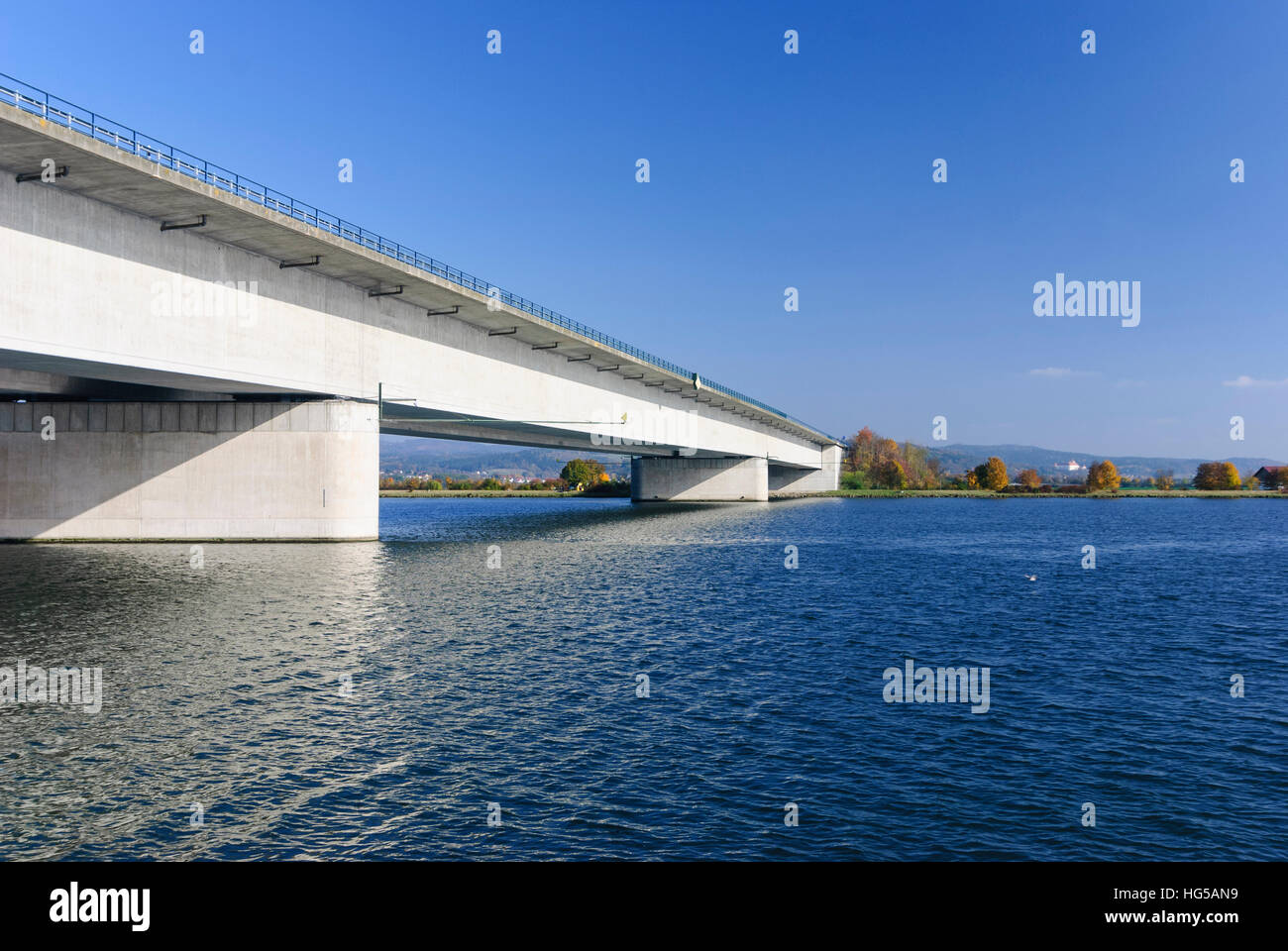 Wörth an der Donau: Autostrada ponte sul Danubio, Oberpfalz, Alto Palatinato, Baviera, Baviera, Germania Foto Stock