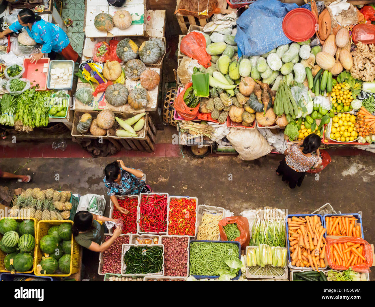 Mercato coperto a Denpasar, Bali, Indonesia, Asia sud-orientale, Asia Foto Stock
