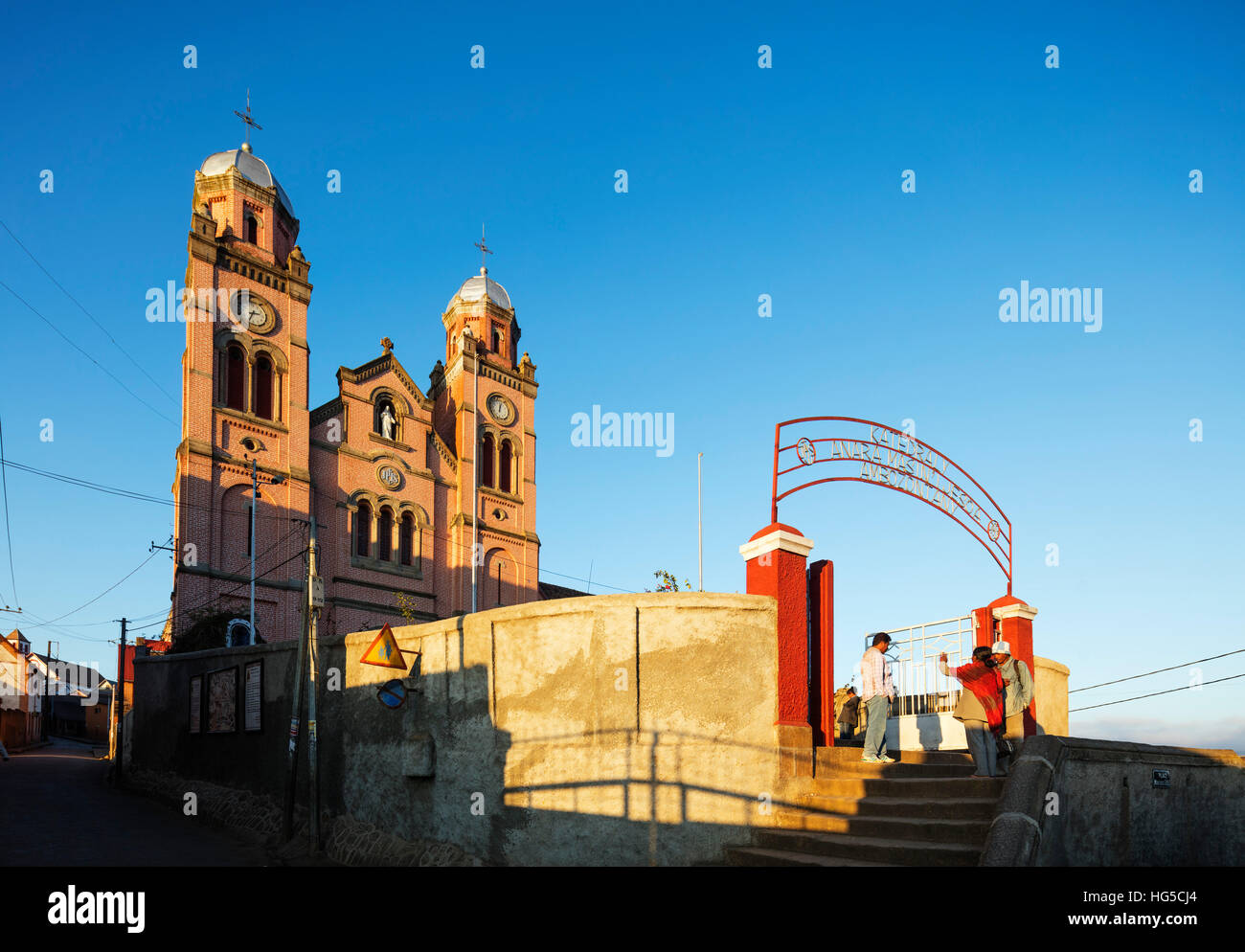 Ambozontany cattedrale, Fianarantsoa Haute Ville, centro storico, zona centrale Foto Stock