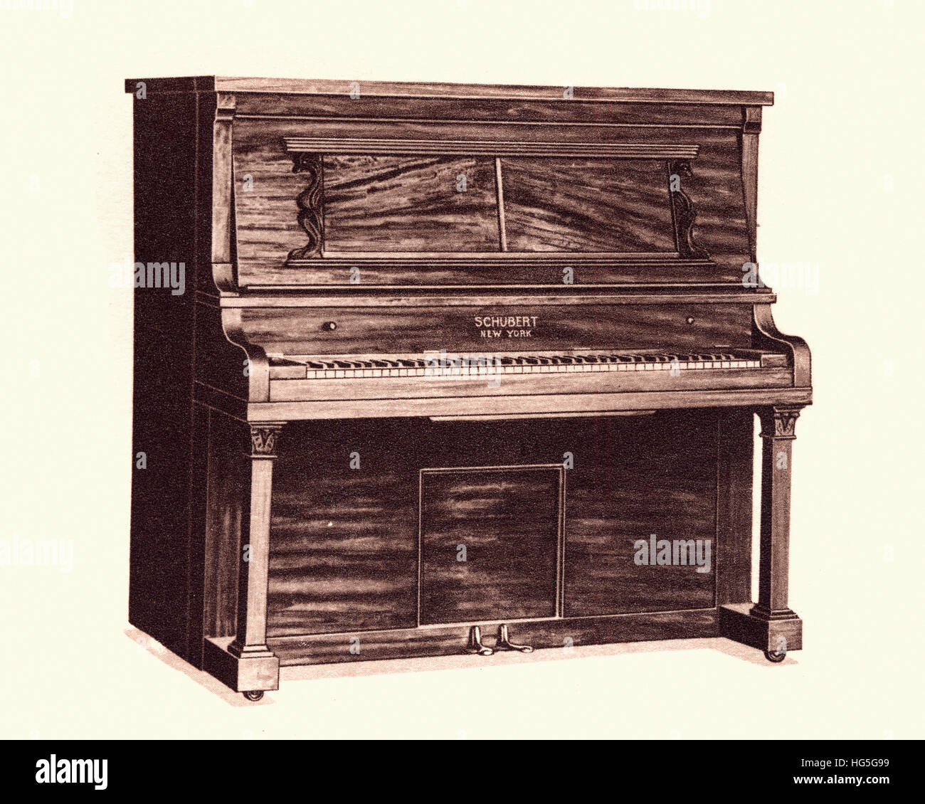Epoca edoardiana pianoforte verticale Foto stock - Alamy