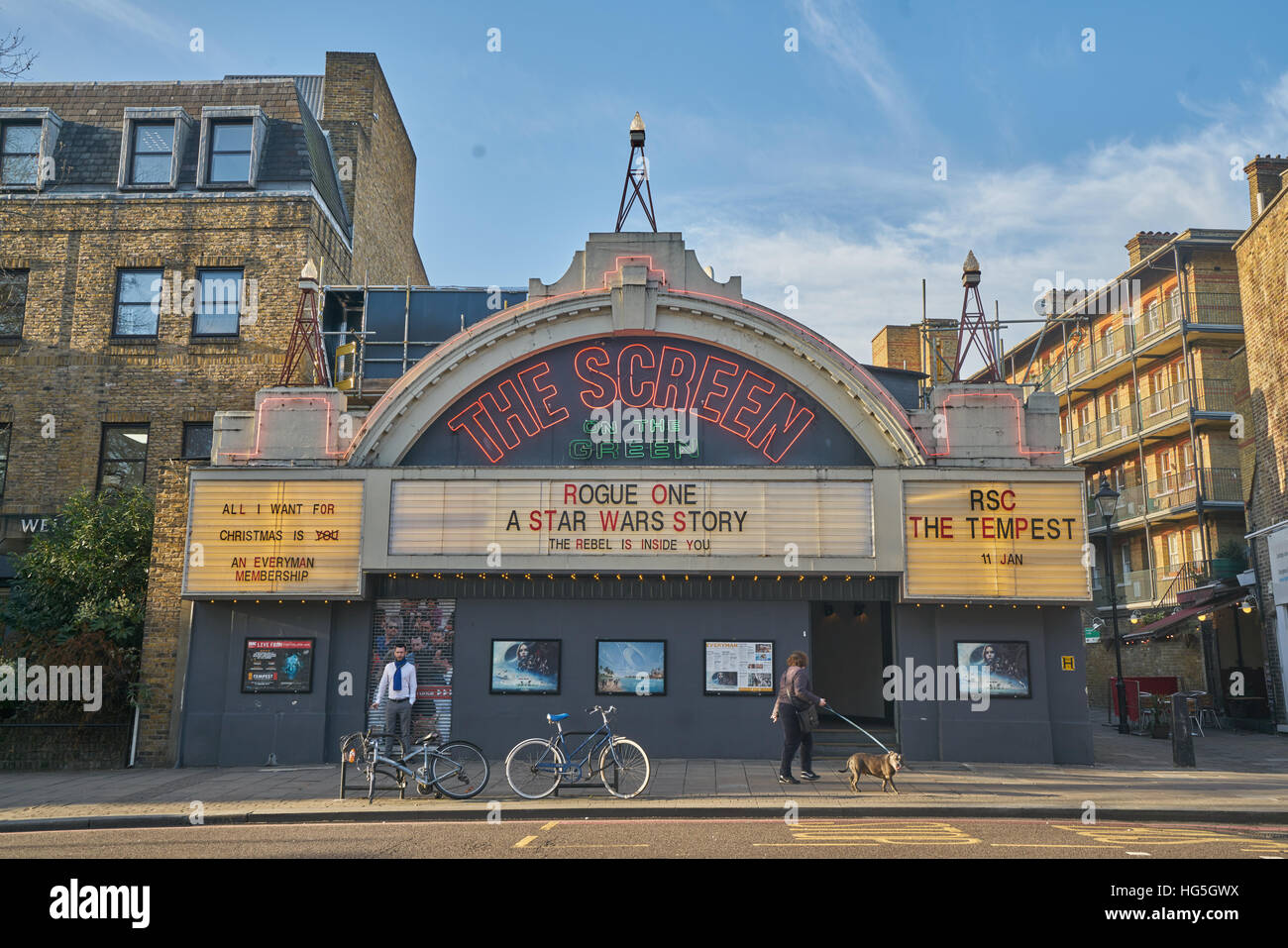 Schermo del cinema verde, Islington Foto Stock