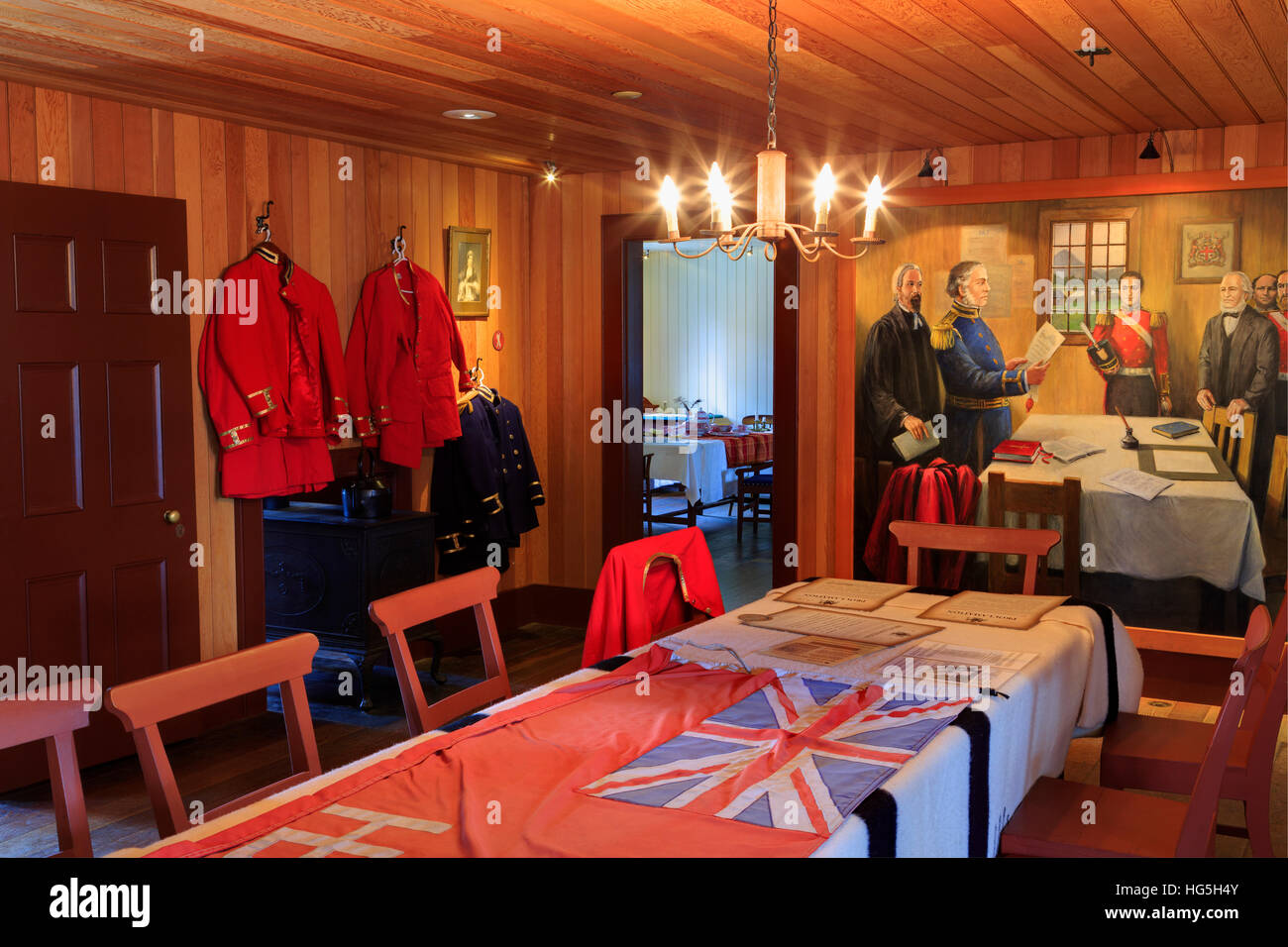 Grande Casa, Fort Langley National Historic Site, Fort Langley, regione di Vancouver, British Columbia, Canada,grande casa Foto Stock