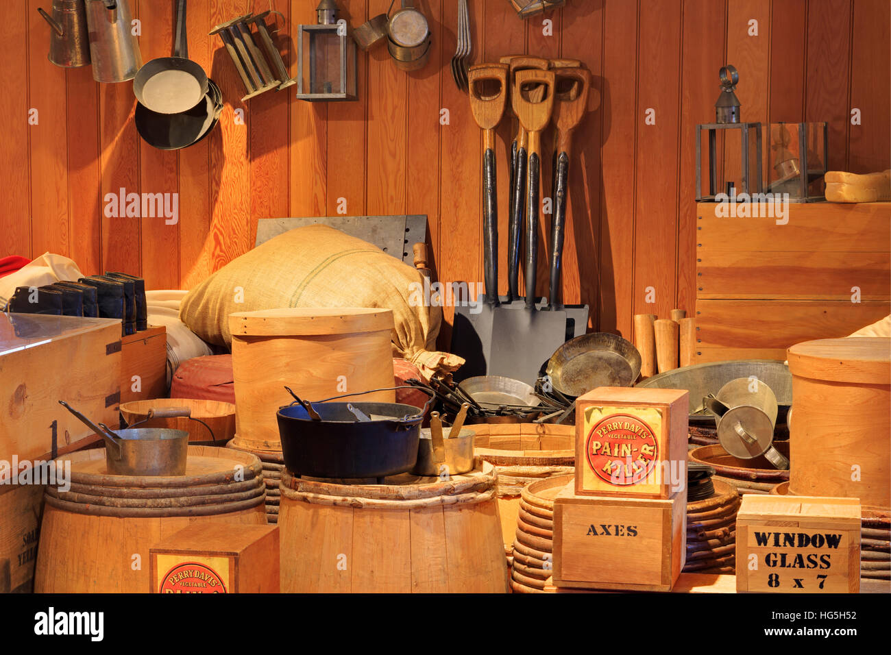 Grande Casa, Fort Langley National Historic Site, Fort Langley, regione di Vancouver, British Columbia, Canada,grande casa Foto Stock